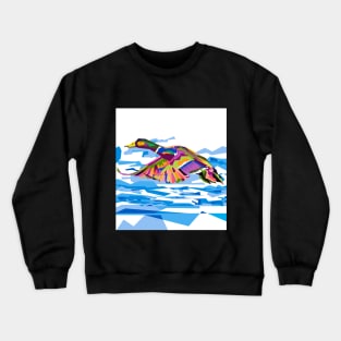 Flying bird in WPAP Crewneck Sweatshirt